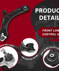 Heavy Duty Frenzybro Front Lower Control Arm Kit With Ball Joints Replace 561407151A For Dodge Ram 1500, black steel arm