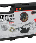 Beefy Compact Power Puller 1 Ton Winch with 6 ft Aircraft Cable, removable handle, and carrying case for easy storage and portability
