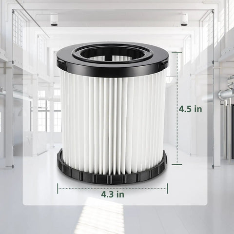 Heavy Duty HEPA Vacuum Filter For DCV581H And DCV580H 20V Max Shop Vac 2 Gallon Wet Dry Vacuum Cleaner against industrial backdrop