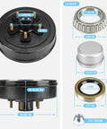 Electric Brake Kit For Trailer Axles Pair With 5 On 5 Bolt Circle Drums, 10 Inch By Two And One Quarter Inch Manual Adjusting Brakes