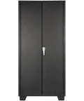 Front view of Beefy Tool Storage Cabinet With Bin Mounts DZ Includes 132 Bins 36 Inches Wide By 24 Inches Deep By 78 Inches High