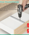 Two Pack 22 Inch Drawer Slides Center Mount Heavy Duty Cabinet Rails Smooth As Butter Undermount Drawer Tracks installation with drill.