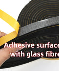 Top Shelf No Sweat Self Adhesive Foam Seal Strips For Windows And Doors, showing adhesive surface with glass fibre.
