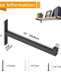 Beefy 6 Pack Shelf Brackets 10 Inch Wall Mounted T Shaped Industrial Metal Shelving Supports With Lip Black Finish size info