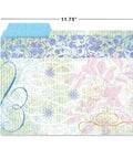 Floral Fun File Folders Bulk Pack Of 24 With Six Decorative Designs, 1/3 Cut Tabs, Heavy-Duty Stock For Home Office Organization, Colorful Office Supplies, 9-1/2 By 11-3/4 Inch Letter Size showing a floral pattern with measurements.