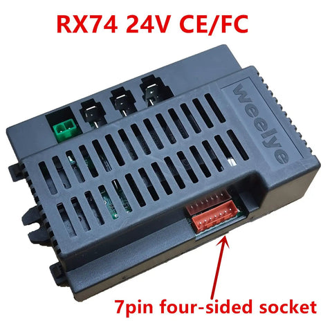 RX74 24V Control Box Receiver For Ride On Toys With 2.4G Bluetooth Mainboard Accessory Slow Start Function 40A High Power Relay Replacement Part For Power Wheels And Other Kids Electric Cars