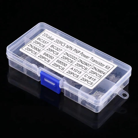 Bulk General Purpose Transistors Kit 200 Pieces Ten Value Silicon Transistors Assortment Box including BC337, BC327