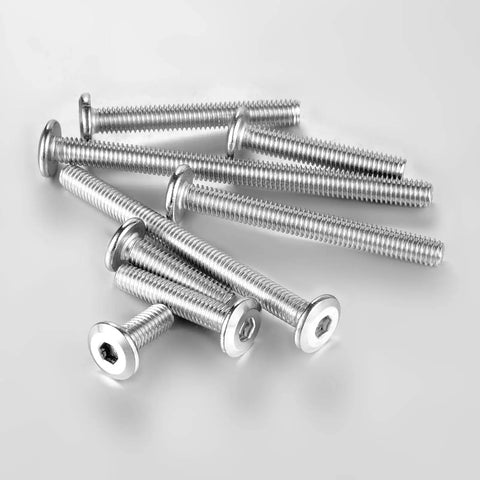 Heavy Workhorse M6 X 115mm Flat Head Socket Cap Screws with Hex Key Drive, stainless steel full thread bolts, 10 pack