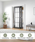 Bypass Double Sliding Pocket Door Hardware Kit 4ft Aluminum Track For 2 Door System installed in living room setting