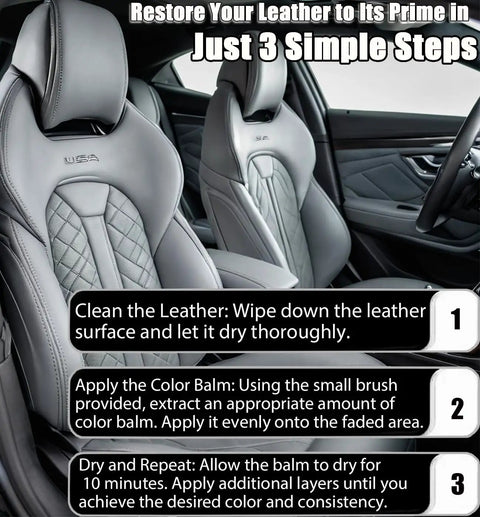 Grey Leather Recoloring Balm For Furniture And Car Interior Vinyl Color Restorer Leather Repair Kit instructions with car seats