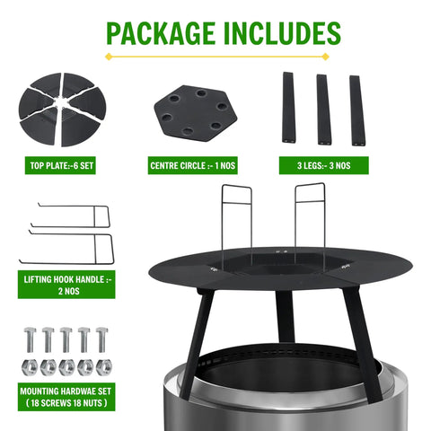 Stainless Steel Fire Pit Heat Deflector With Two Lifting Handles For 15 Inch Pits Compatible With Solo Stove Ranger