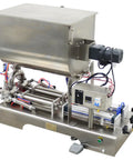 Badass Double Head Paste Filler Machine, Smooth Sailing Piston Packing Setup For Creams, Sauces, And Toothpaste, 100 To 1000 Ml Range, 110V Commercial Dispenser with steel housing.