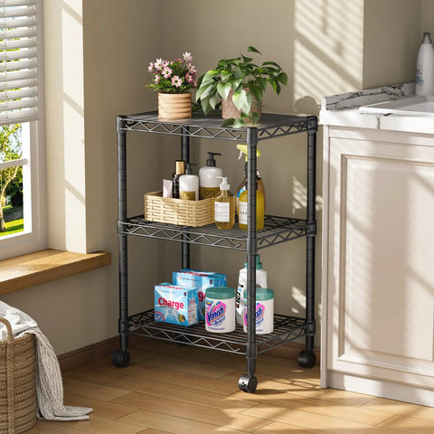 Heavy Duty Three Tier Adjustable Metal Wire Shelving Rack Rust Resistant Coating Steady Spider Web Base Stand Organizer Built Different To Stack Your Gear And Stay Organized
