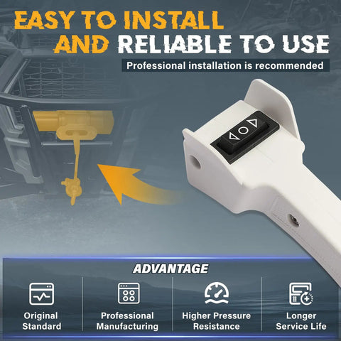 ATVMaster Winch Remote Handle Switch Controller Compatible With Polaris RZR Ranger XP 500 900 1000 2013-2022 Titan EPS Off Road Utility Vehicle showing easy installation features.