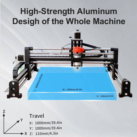 Upgraded 3 Axis CNC Router Milling Machine With Grbl Control For Wood Acrylic Aluminum Engraving And Cutting, Large 1000x1000x110mm Work Area