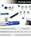 Portable Hydraulic Swaging Tool Kit For Copper Tubing Expands 3/8 To 1 1/8 Inch, Aluminum Alloy Build, package includes tools