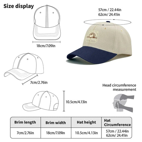 Diagram showing sizes of Women's Breathable Cap With Adjustable Buckle Perfect For Running Hiking Cycling And Everyday Wear