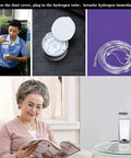 Hydrogen Water Generator Bottle With Dual Chamber SPE PEM System and inhalation tube in use by individuals.