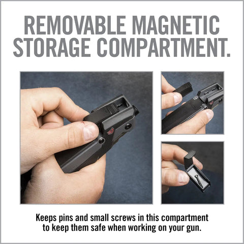 30 In 1 Firearm Maintenance Multitool With Flat Phillips Torx Bits And Pin Punch, removable magnetic storage compartment.