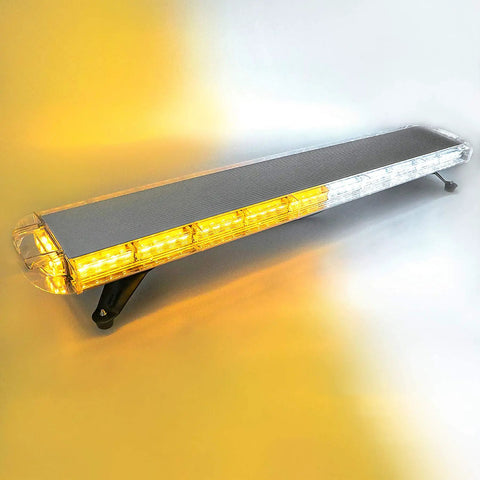 Straight Up 47 Inch 88 Watt Amber White Led Emergency Warning Beacon Strobe Light Bar With Slick Low Profile Rooftop Mount And 13 Modes For Badass Work Trucks And Vans