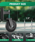 Heavy Duty Gate Wheel With 8 Inch Wheel, Spring Loaded Caster For Wooden And Metal Gates, 700 Lbs Capacity, diagram
