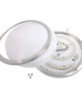 16 Inch LED Flush Mount Ceiling Light Dimmable 23W, 1610 Lumens, 5000K Bright Daylight, Brushed Nickel Round Fixture components