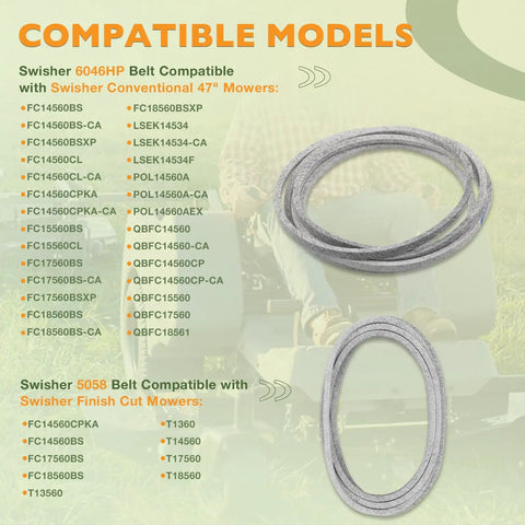Lawn Mower Blade Set For 60 Inch Finish Cut Mowers Replacement 9037 Blades with belt compatibility chart