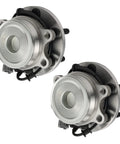 Front Wheel Hub Bearing Assembly 2 Pack Replacement For Nissan Frontier 2005 Through 2023, Pathfinder 2005 Through 2012, Xterra 2005 Through 2015, Suzuki Equator 2009 Through 2012 RWD, showing two metal hub assemblies for front axle use.