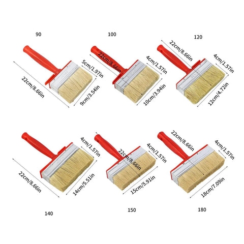 4 Piece Stain Applicator Brush Set With Natural Bristles For Decks Terraces And Furniture Coatings Pro Grade Quality