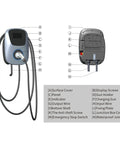 Level 2 EV Charger 240V 48A J1772 Electric Vehicle Charger With NEMA 14-50 Plug And Tesla Adapter App Control RFID Card WiFi 24Ft Cable diagram