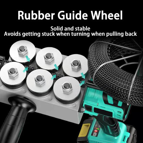 Rubber guide wheel of Portable Automatic Wire Threader For Wall Electrical Cabling, ensures stable wire pulling without getting stuck.
