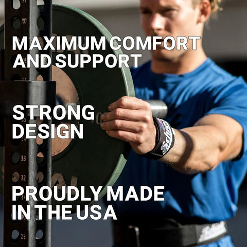 Man using Deluxe Dowel Lifting Straps 1000 DLS Heavy Duty Straps With Neoprene Padding And Nylon Grip for powerlifting