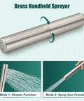 Brushed nickel brass handheld sprayer from All In One Shower System with 10 Inch Square Rain Head, 2 In 1 Handheld Sprayer combo