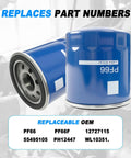Six Pack Engine Oil Filter Set for Chevy Silverado Suburban Tahoe with PF66 label and OEM replacements listed