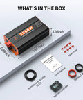 Solid Pure Sine Wave Power Inverter 12V DC To 120V AC Car Converter with included accessories on a flat surface.