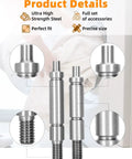 Left And Right Dryer Drum Support Roller Shaft Kit for Multiple Brand Dryers, close-up view of steel roller shafts.