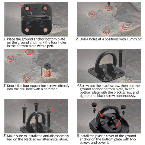 Heavy Duty Ground Anchor Setup To Keep Your Dope Ride Locked Down Secure Using Hardened Alloy Steel Hardware To Bolt Down Motorcycles Bicycles And Scooters Anywhere On Concrete Or Brick Surfaces Indoors And Outdoors