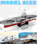 8 In 1 WW2 Aircraft Carrier Building Set With Helicopter And Boat Epic Naval Battleship Toy Dimensions