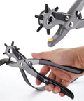 Leather Hole Punch Tool With Six Size Options For Belts Straps Watch Bands Dog Collars Saddles Shoes And Fabric Handy Pro Grade Plated Steel Sharp Edge For DIY Projects