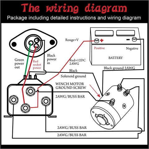 Wiring diagram for 12V Corded Winch Remote Control Kit For ATV UTV No Fuss Plug And Play Handheld Controller