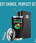 How To Get An Engineer's Attention 20 Oz Vacuum Insulated Stainless Steel Tumbler With Removable Lid And Straw Black Gift