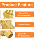 Product features of Brass Union 1/2 Npt Male To 1/2 Npt Male Pipe Fitting, showcasing high-quality brass and exquisite workmanship.