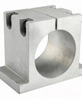 Straight Up Durable Aluminum Cnc Spindle Mount Bracket With 65Mm And 80Mm Dual Bore Holes Comes Ready With M10 Screws For Effortless Z Axis Swaps On Desktop Routers, showing dual bore holes and mounting surface.