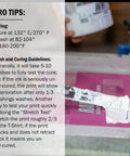 White Plastisol Screen Printing Ink, Fast Cure At 270F, 32oz Quart, application tip on squeegee with pro tips text visible