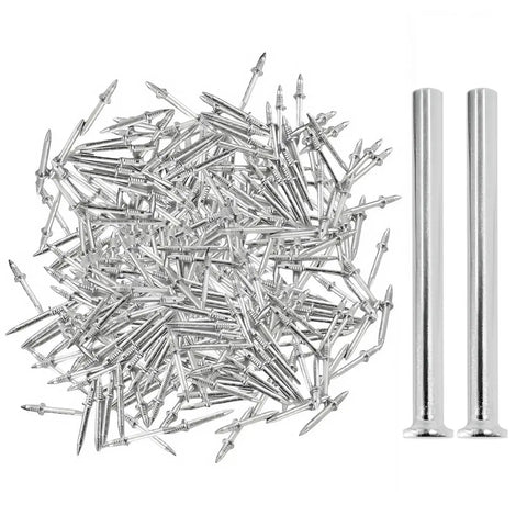 Built Tough Double Head Skirting Nails 200 Piece Pack Seamless Coil Fasteners Heavy Duty Anti Rust Carbon Steel with two guides.