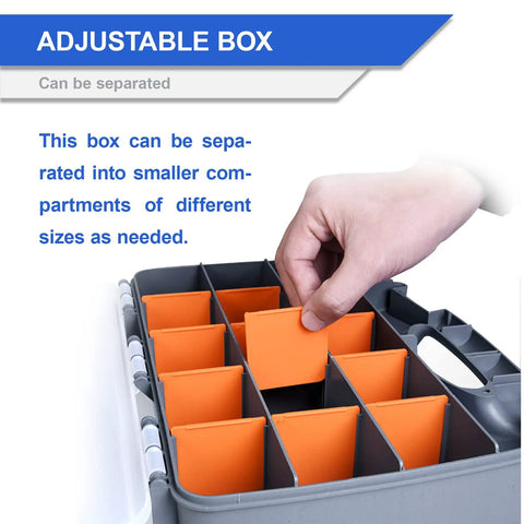 Hand adjusting compartments in case of 860 Piece Metric Rivet Nuts Kit With Case M3 To M12 Nutserts In Carbon Steel Zinc Plated