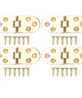 Set Of Four 180 Degree Flap Hinge 0.09 Inch Thick Zinc Alloy Heavy Duty Folding Flip Top Hinge For Folding Tables And Sewing Machines Tarnish Resistant Low Profile Bright Gold Finish With Over 30000 Open Close Cycles shown with screws