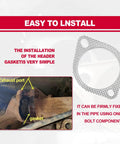 2 Pack Heavy Duty Exhaust Manifold Gasket 3 Inch 2 Bolt Flange Replacement Universal Fit installation guide with exhaust port.