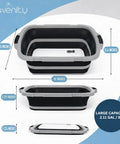 8L Collapsible BBQ Prep Tub With Locking Lid Multifunction Camping Cutting Board And Meat Storage Dish Basin