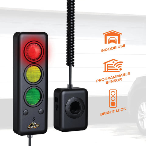 Advanced Garage Parking Aid With LED Light And Color Changing Distance Indicator Parking Sensor With Beep Alerts And Stop Light For Safe In Garage Parking No Hassle, black plastic indoor wall unit